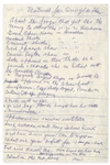 Moe Howard Handwritten Notes Entitled ''Material for [Mike] Douglas Show'', Circa 1973 -- Two Pages in Blue Pen on 1 Sheet Measuring 5'' x 7.5'' -- Very Good to Near Fine